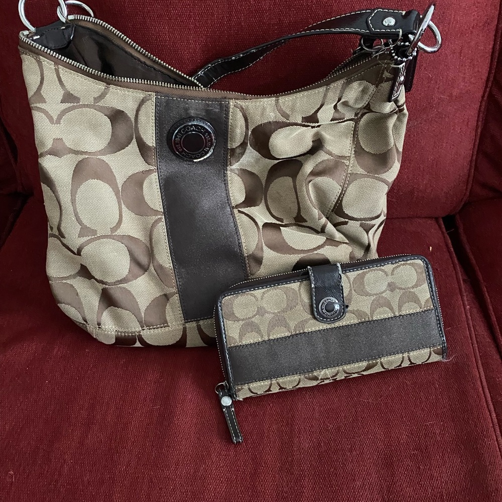 Matching coach bag and wallet